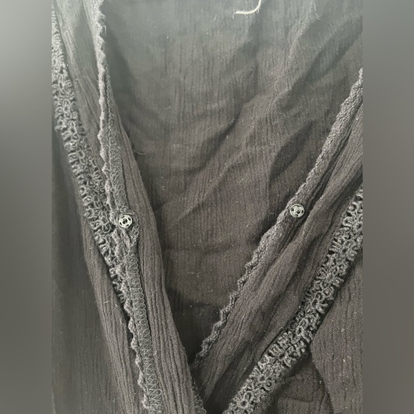 Japna Surplice T Shirt Blouse SMALL Black Rayon - Picture 5 of 9